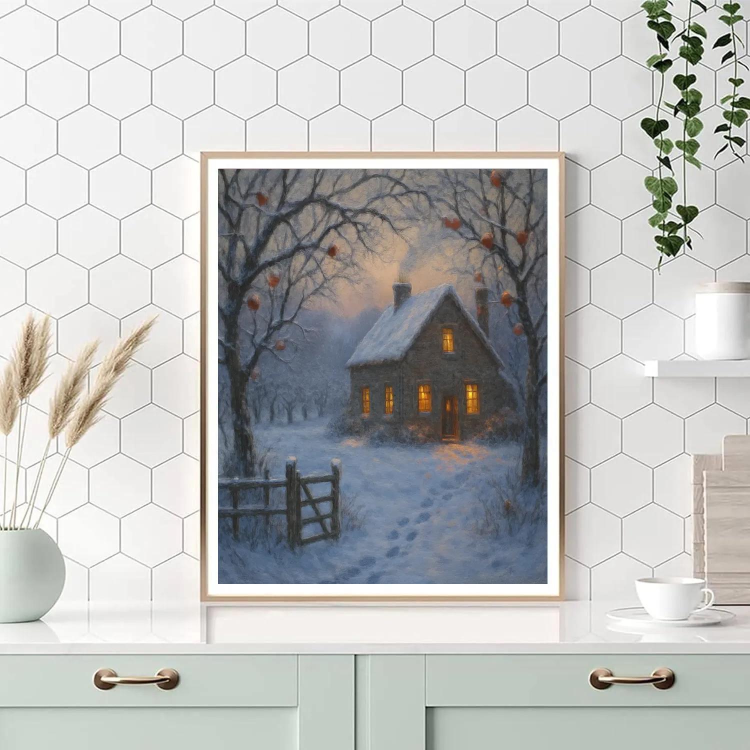 Golden Hearth In The Frosted Orchard Paint by numbers kits