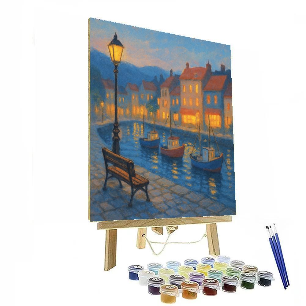 Harbor Lights And Evening Bakery paint by numbers