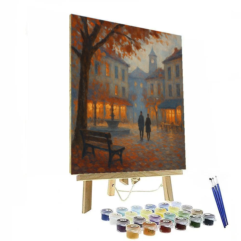 Autumn Square Coffee Glow Painting by numbers kit