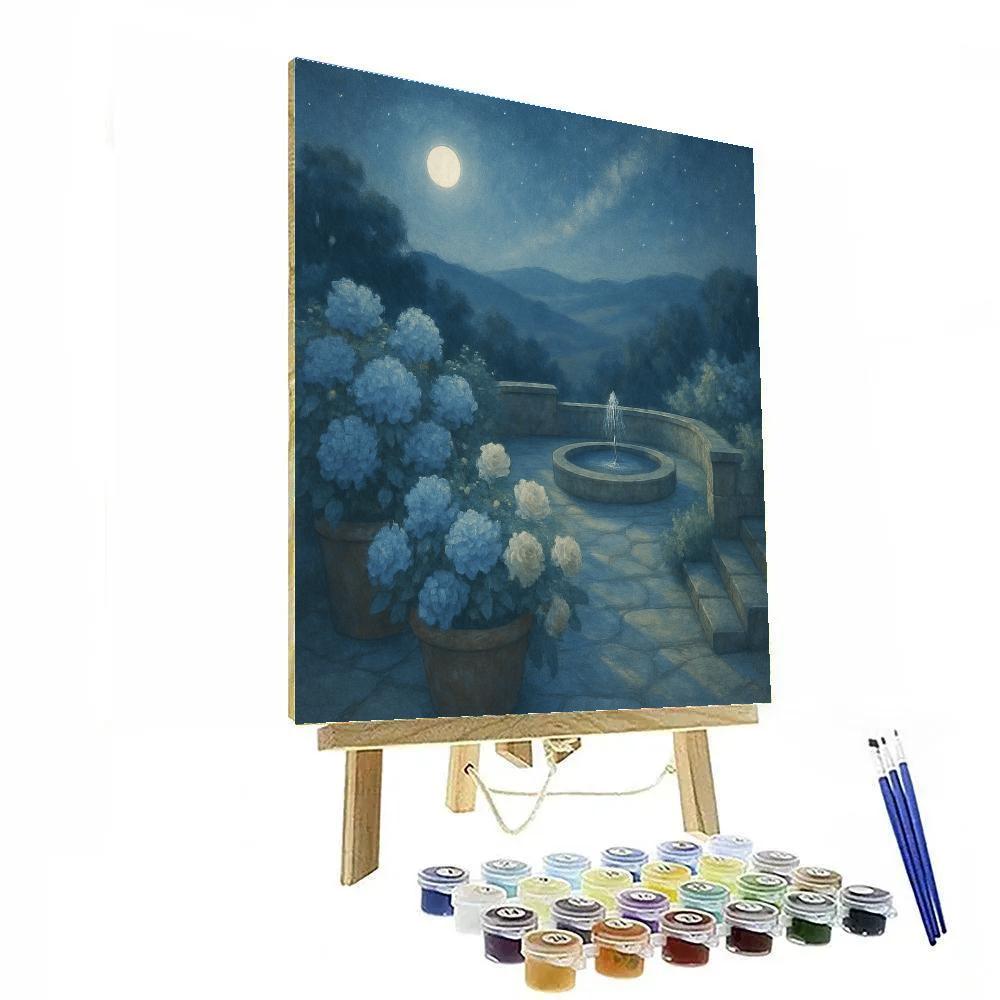 Moonlit Garden Terrace Painting by numbers kit