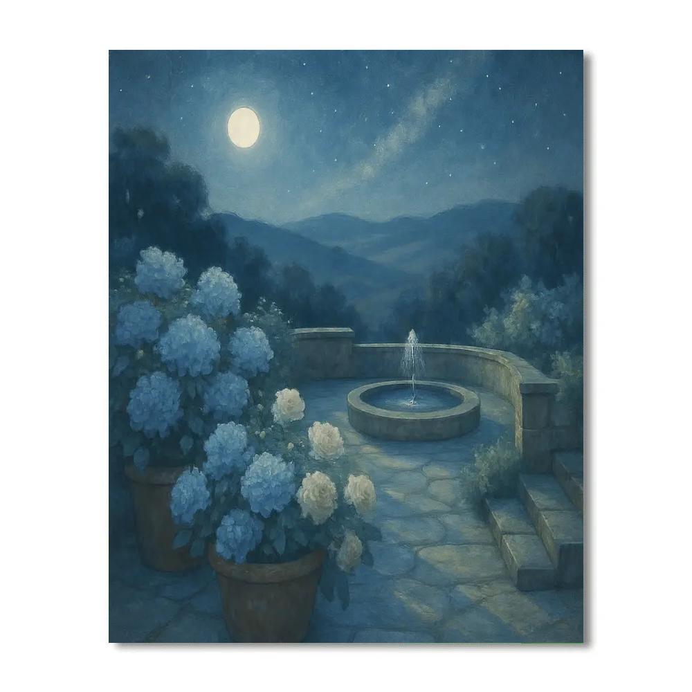 Moonlit Garden Terrace Painting by numbers kit