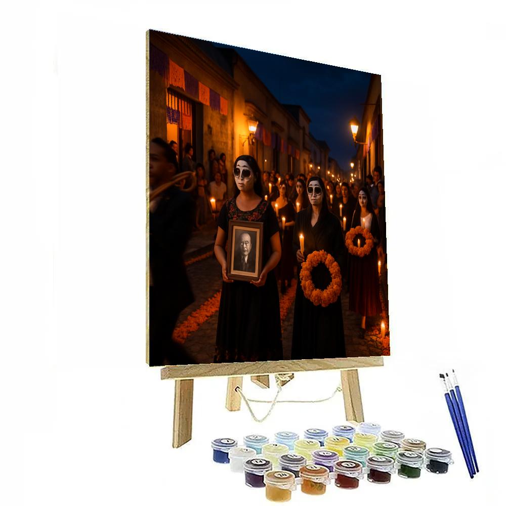 Día De Muertos Procession In Oaxaca Street Numbered painting kits