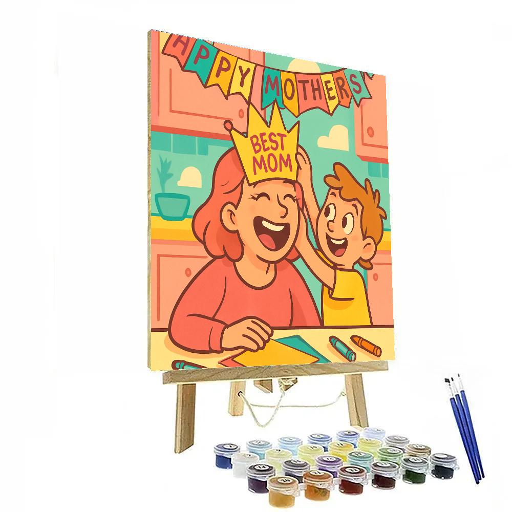 Mothers Day Paper Crown Ceremony DIY paint by numbers