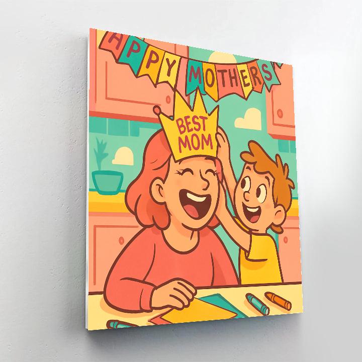 Mothers Day Paper Crown Ceremony DIY paint by numbers