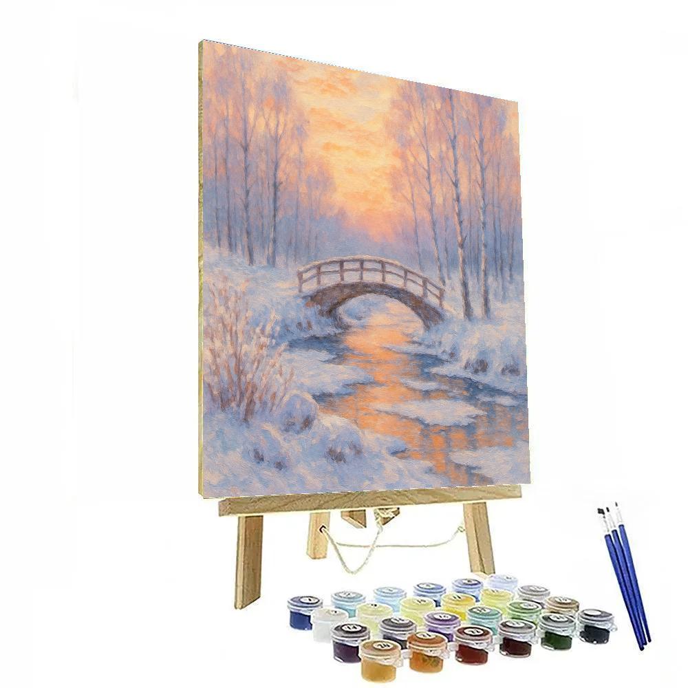 Sunrise Over The Frosted Bridge Paint by numbers art
