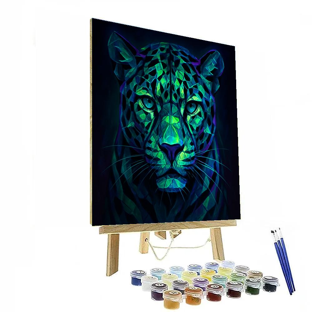 Aurora Leopard Fractured Glow DIY paint by numbers