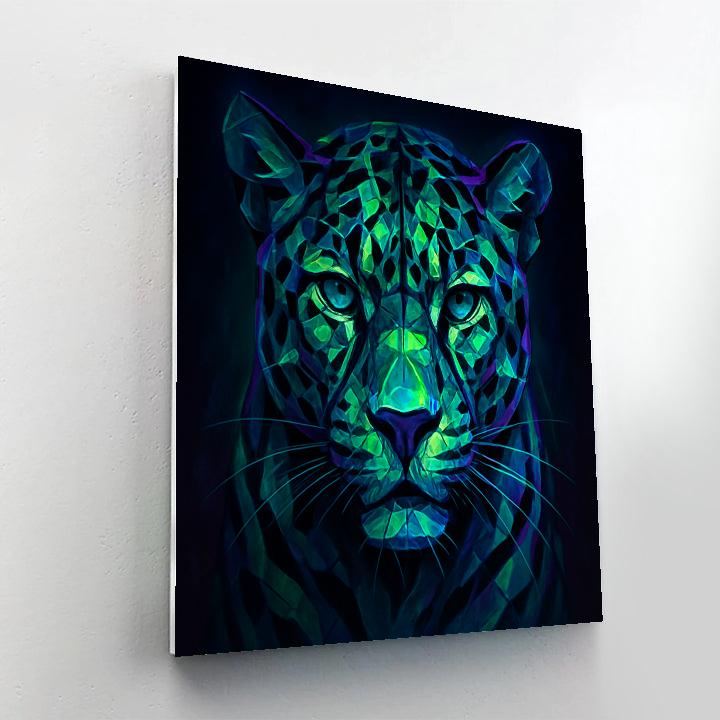 Aurora Leopard Fractured Glow DIY paint by numbers