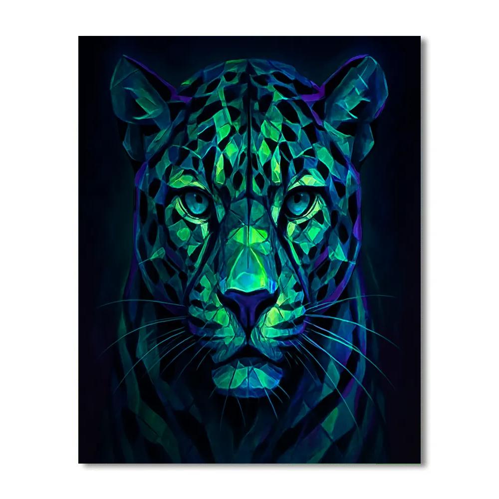 Aurora Leopard Fractured Glow DIY paint by numbers