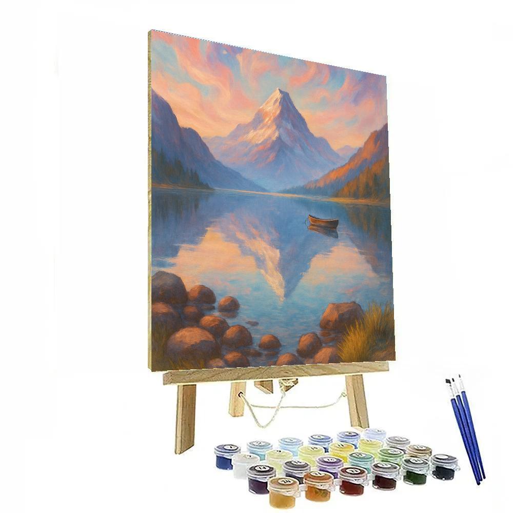 Nebula Reflections Mountain Lake Numbered painting kits