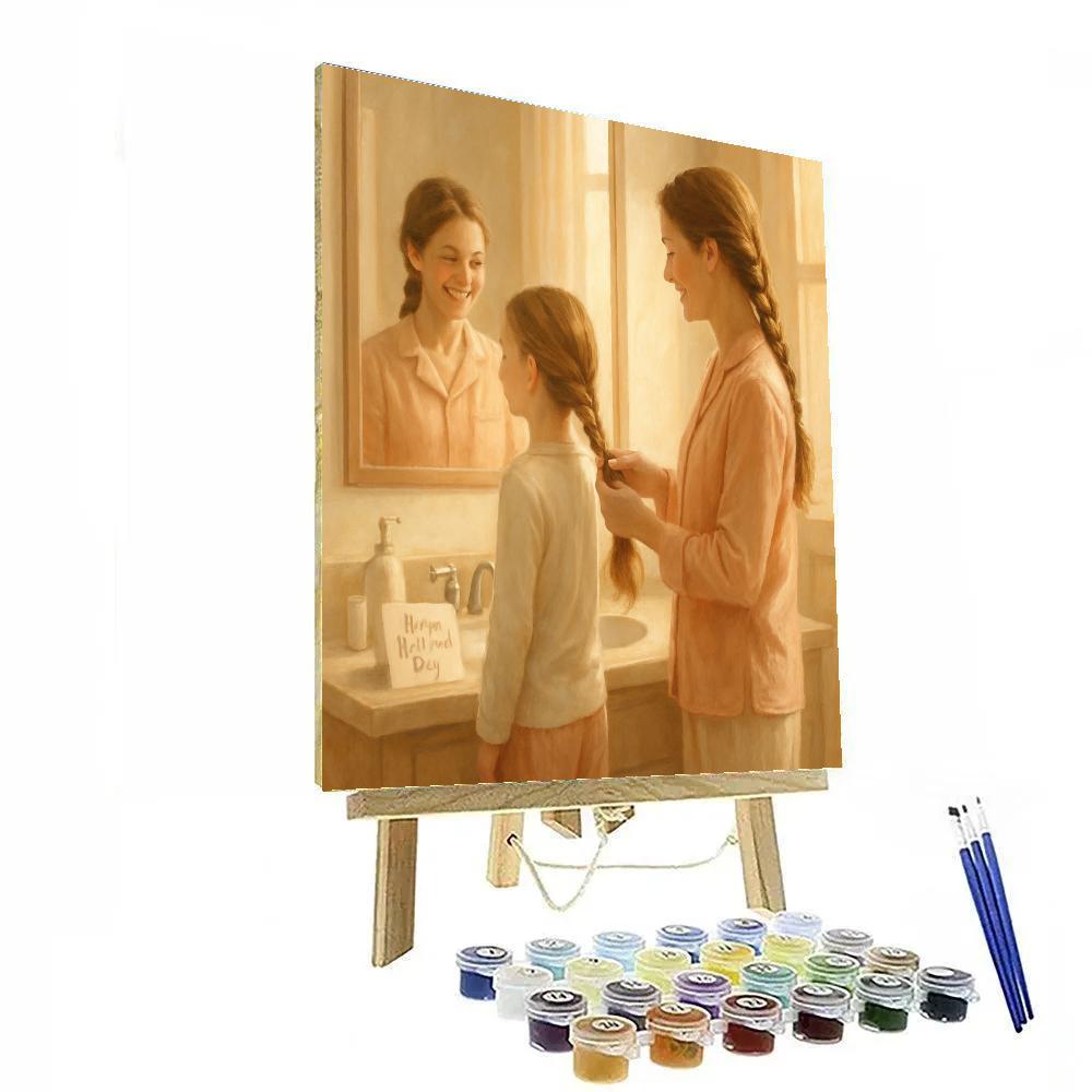 Morning Mirror Matching Hairstyles DIY paint by numbers