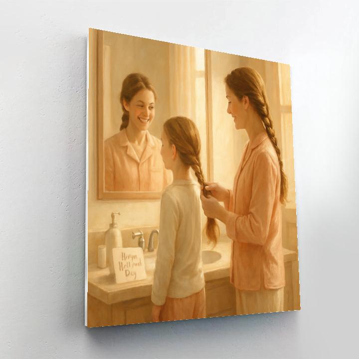 Morning Mirror Matching Hairstyles DIY paint by numbers