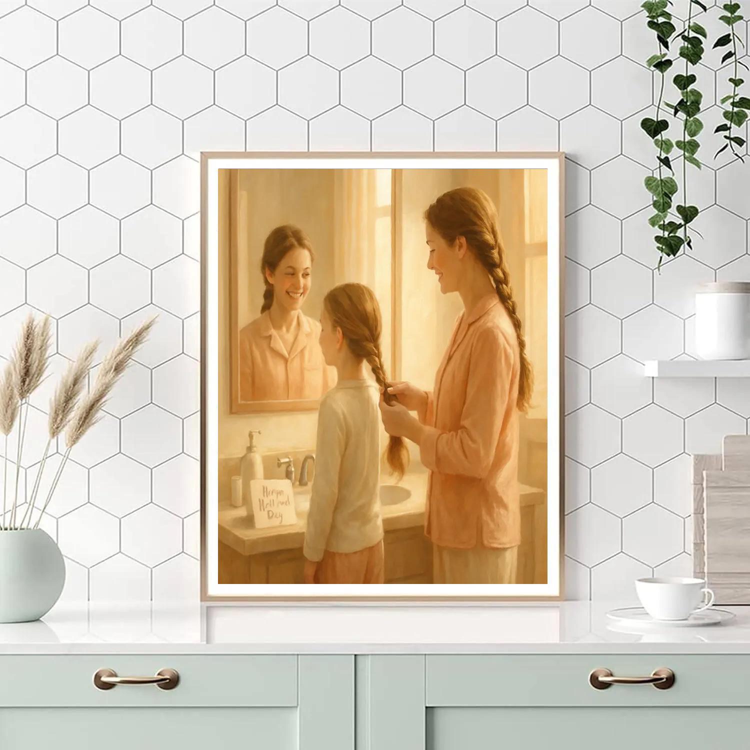 Morning Mirror Matching Hairstyles DIY paint by numbers