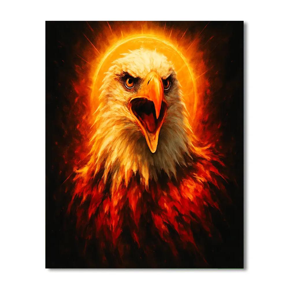 Solar Flare Eagle Focus Paint by numbers art