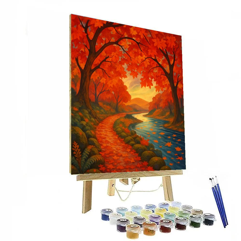 Cosmic Autumn Riverside Path paint by numbers