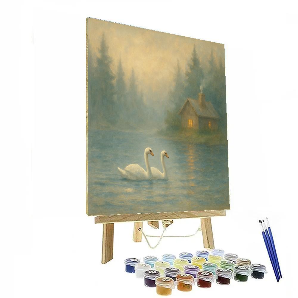 Swans On The Hearth Fog Lake Paint by numbers kits