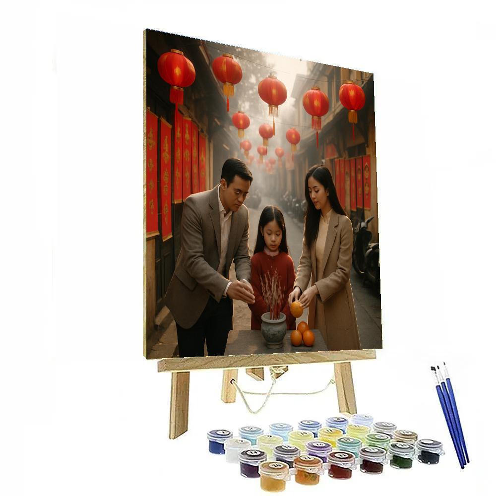 First Day Of Lunar New Year In Hanoi Old Quarter Painting by numbers kit