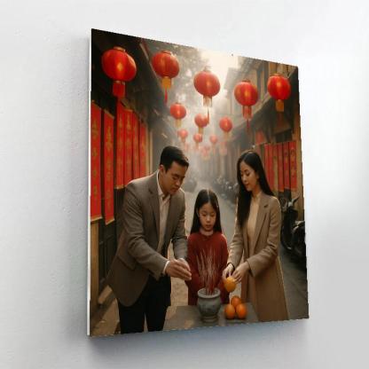 First Day Of Lunar New Year In Hanoi Old Quarter Painting by numbers kit