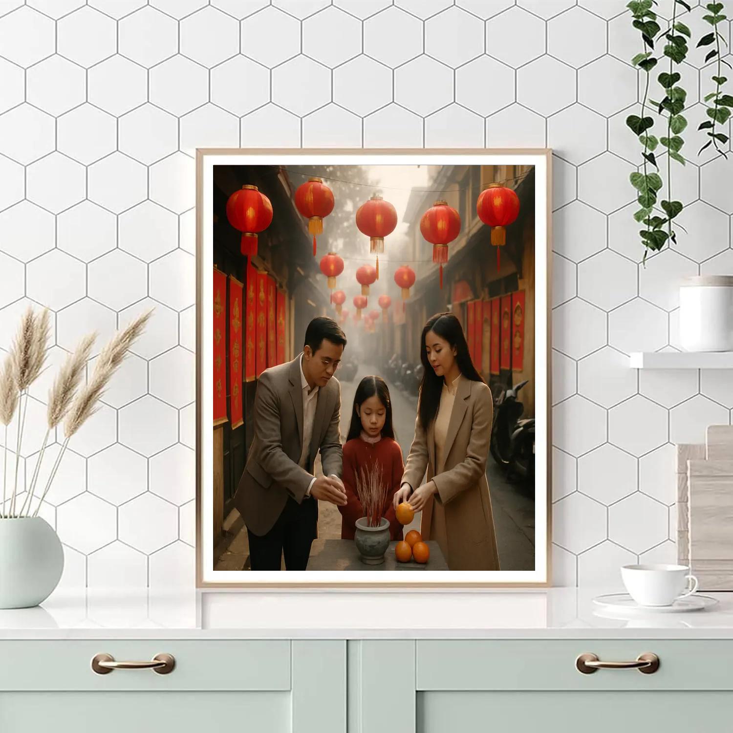 First Day Of Lunar New Year In Hanoi Old Quarter Painting by numbers kit