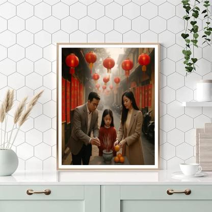 First Day Of Lunar New Year In Hanoi Old Quarter Painting by numbers kit