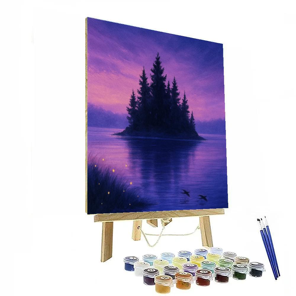 Lavender Dusk Over Island Haven Painting by numbers kit