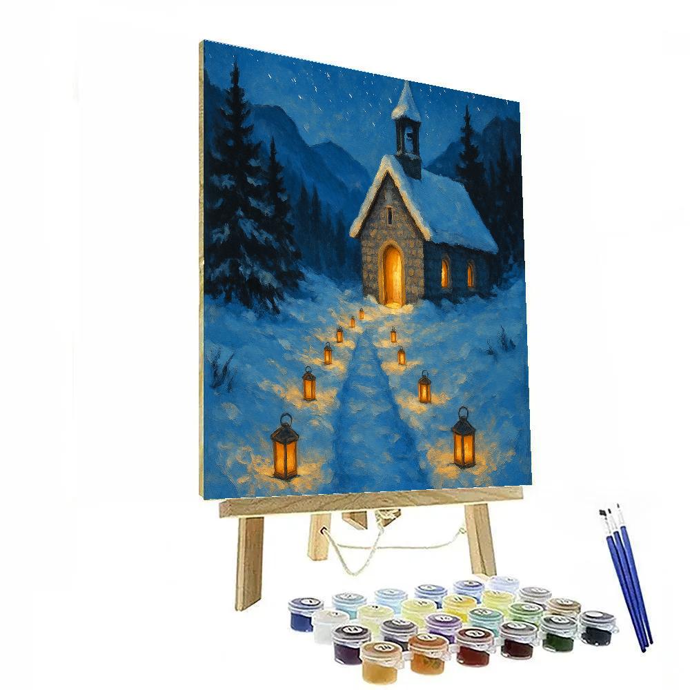 Lantern Path To The Winter Chapel Paint by numbers art