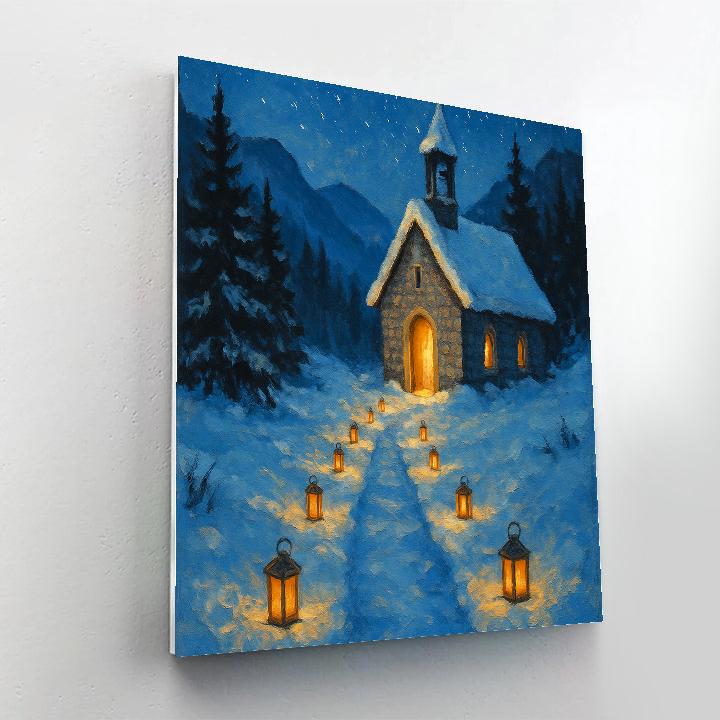 Lantern Path To The Winter Chapel Paint by numbers art