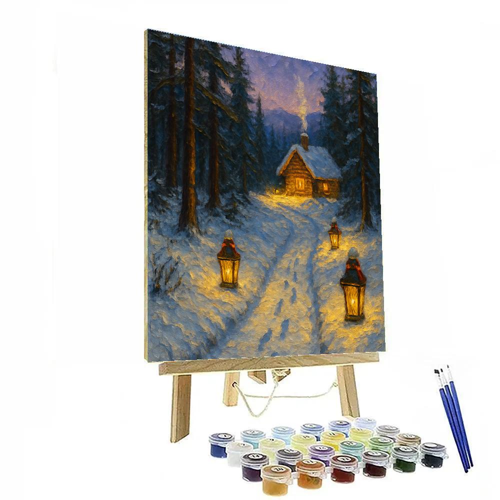Cozy Lantern Path To The Cabin DIY paint by numbers