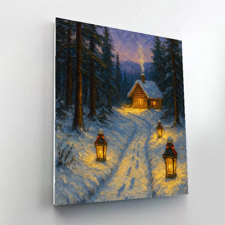Cozy Lantern Path To The Cabin DIY paint by numbers