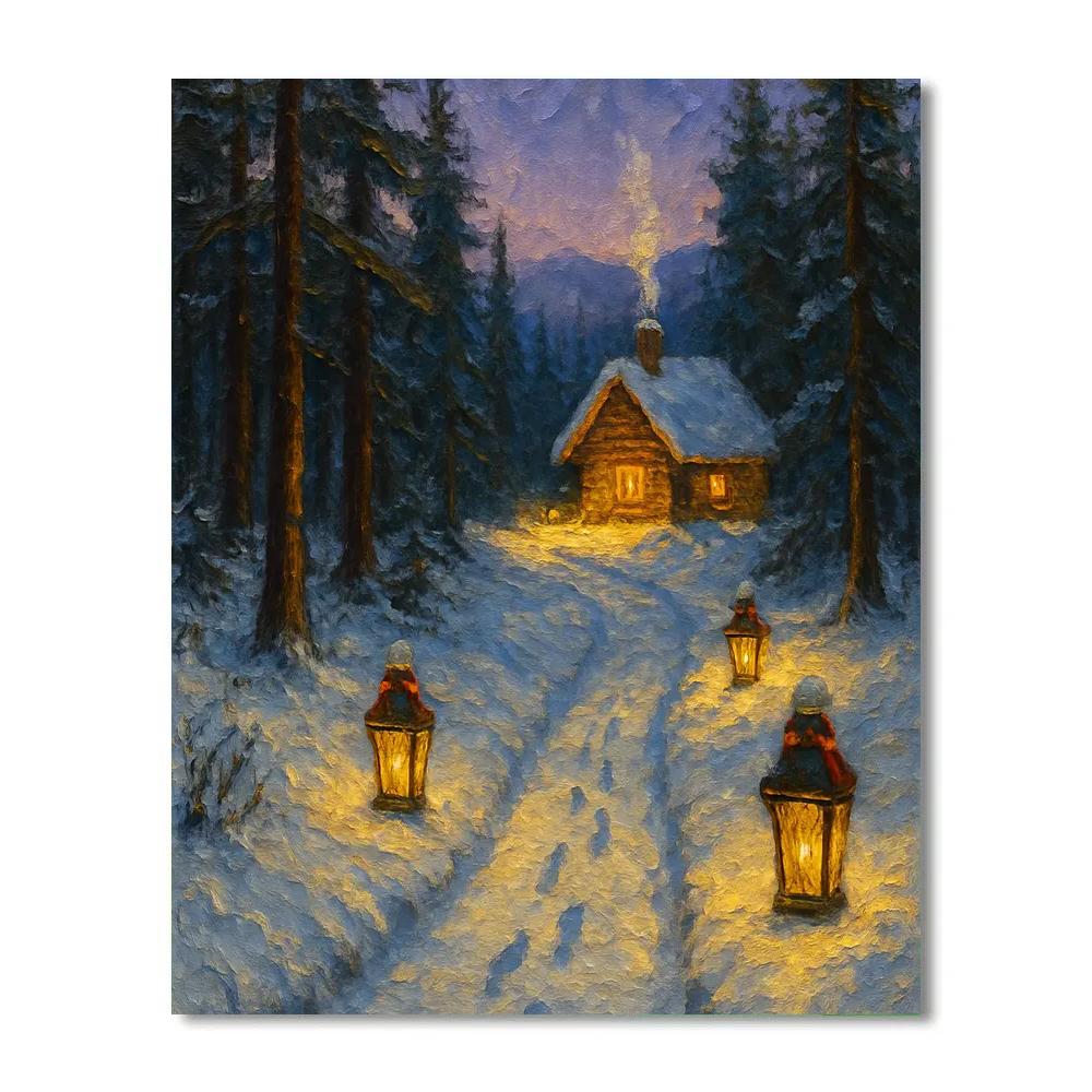 Cozy Lantern Path To The Cabin DIY paint by numbers