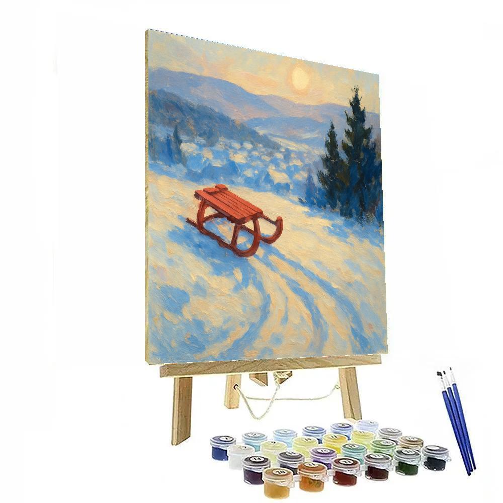 Crimson Sledge On The Hilltop Ridge Paint by numbers kits