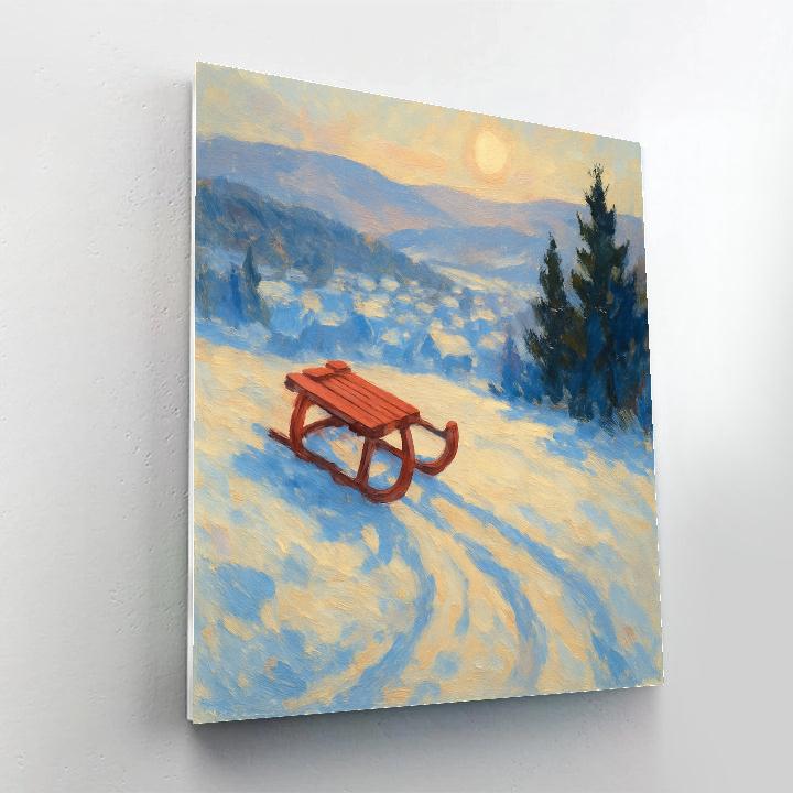 Crimson Sledge On The Hilltop Ridge Paint by numbers kits