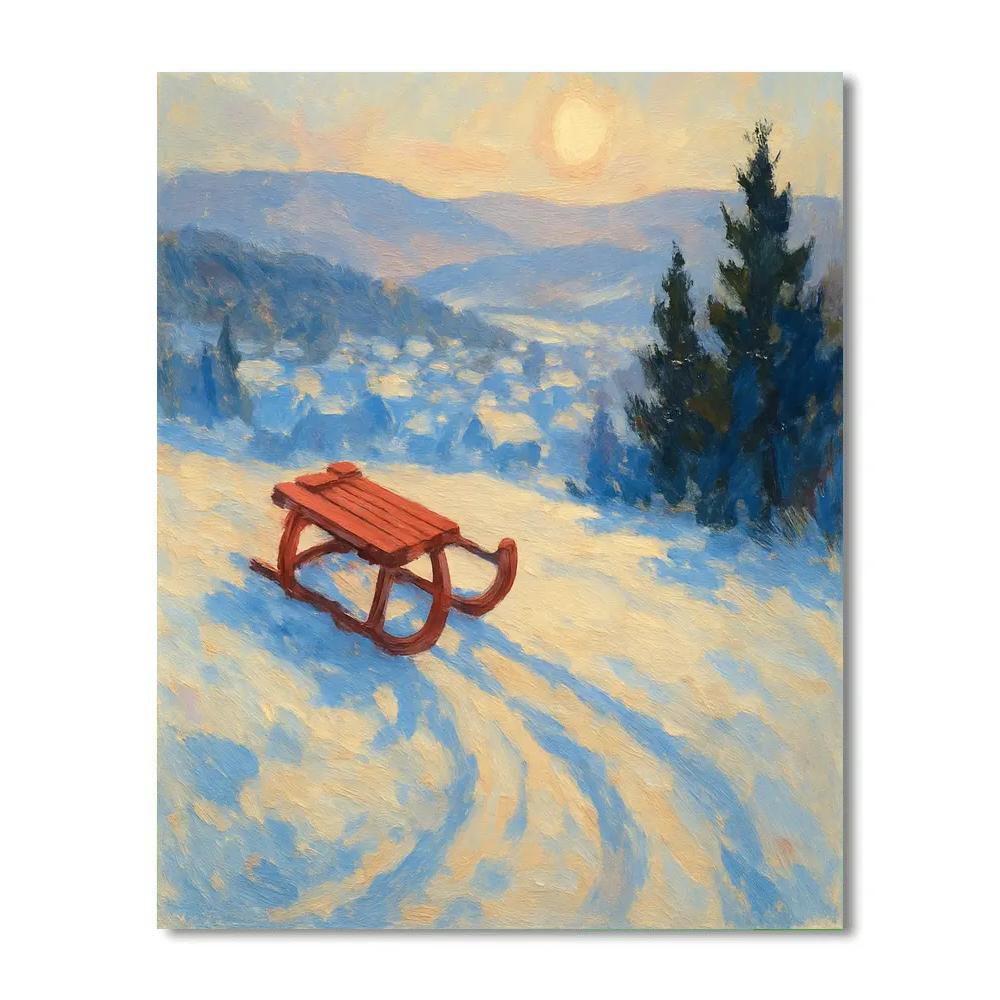 Crimson Sledge On The Hilltop Ridge Paint by numbers kits