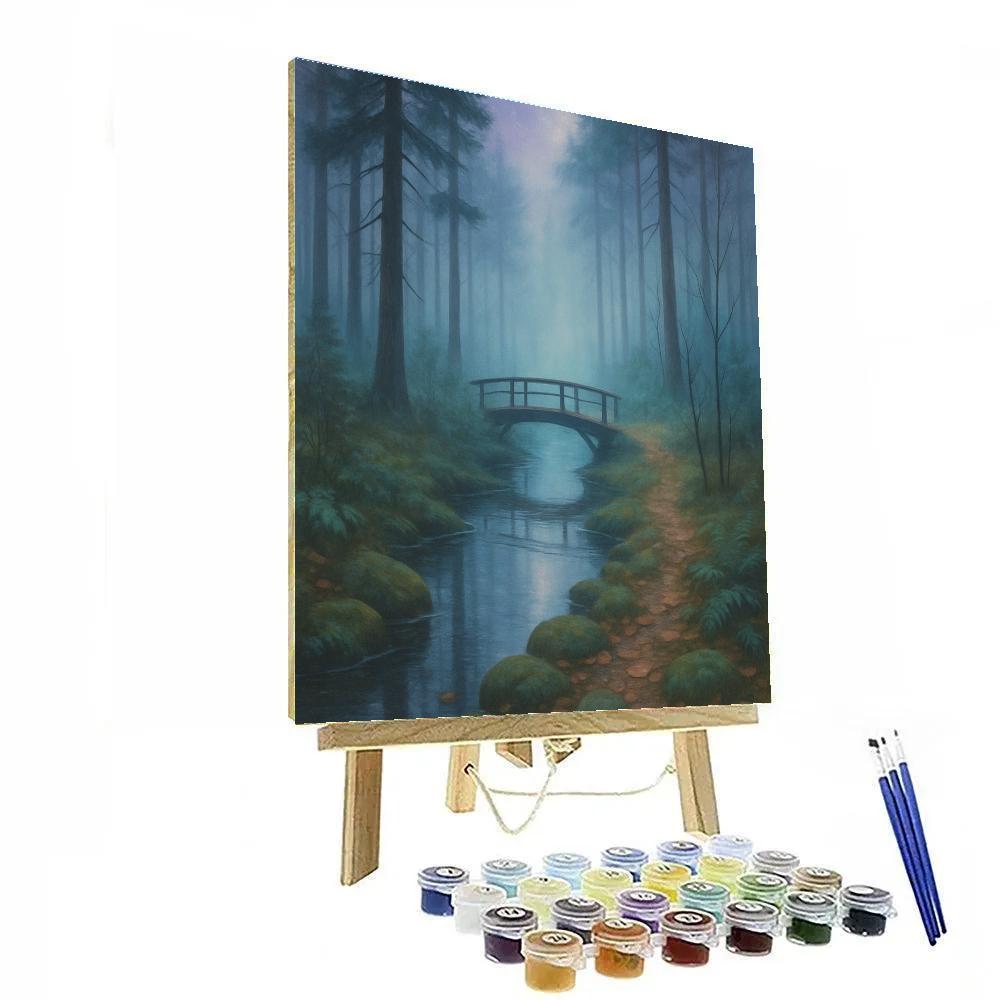 Galaxy Mist Forest Bridge painting number kit
