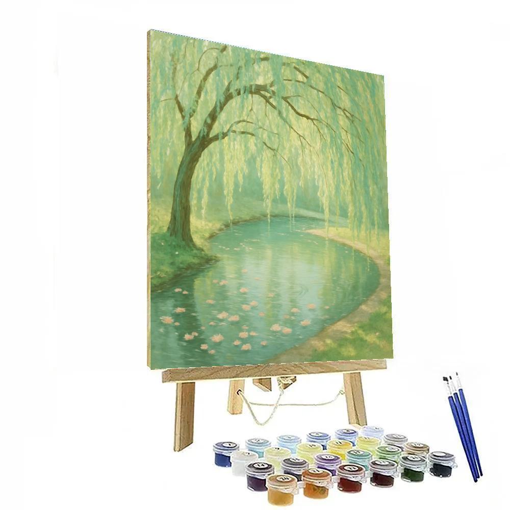Springtime Willow Embrace Lagoon DIY paint by numbers