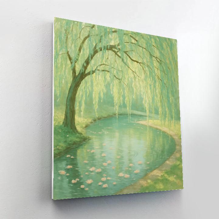 Springtime Willow Embrace Lagoon DIY paint by numbers