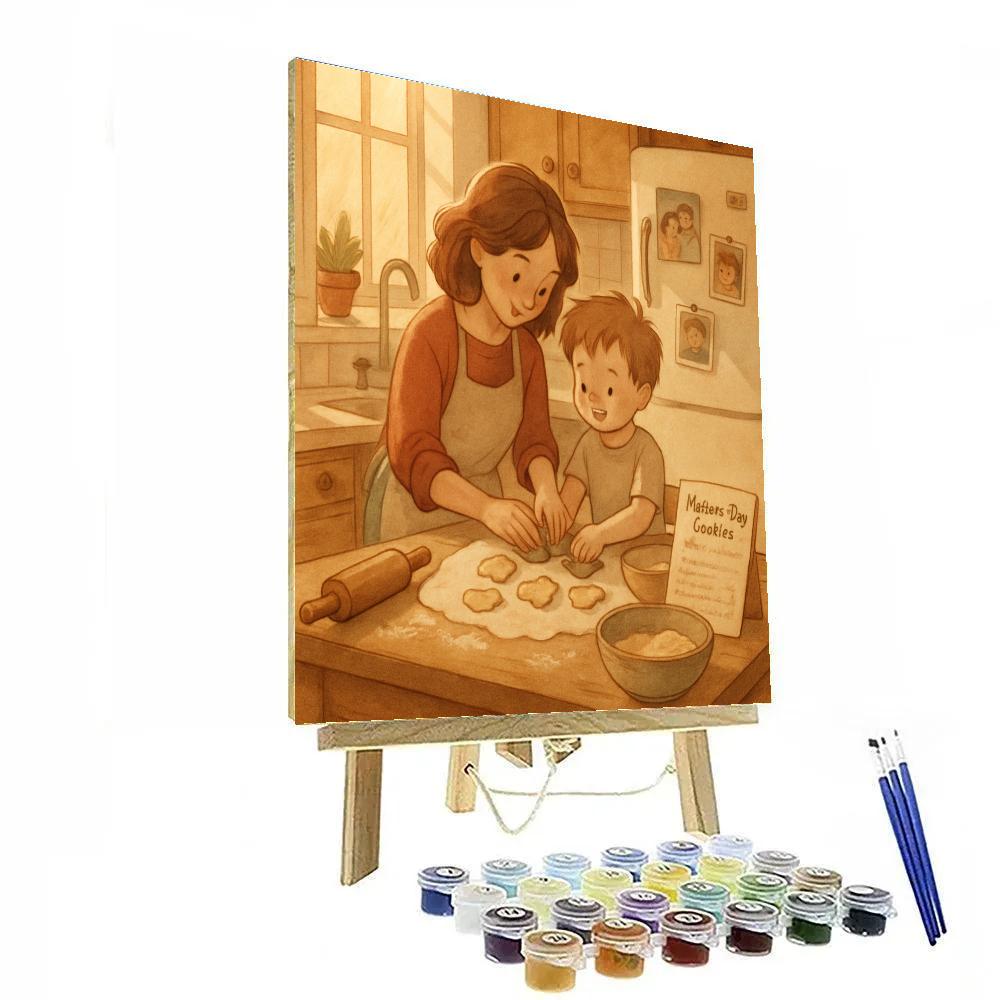 Kitchen Step Stool Sous Chef With Mom Painting by numbers kit