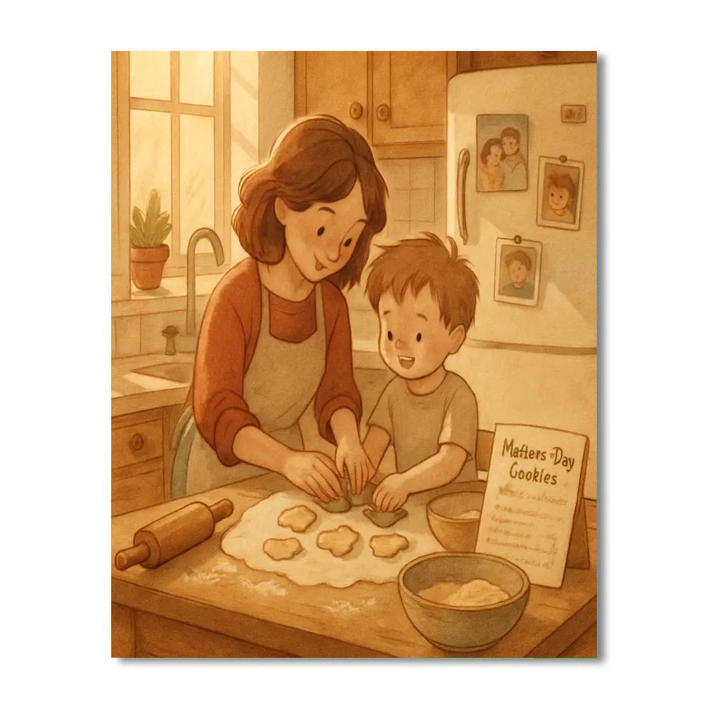 Kitchen Step Stool Sous Chef With Mom Painting by numbers kit