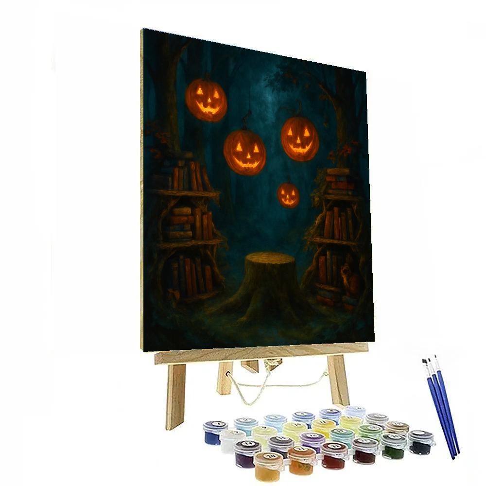 Forest Library Of Floating Jack O Lanterns DIY paint by numbers