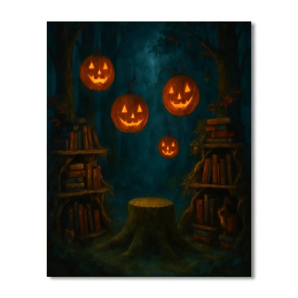 Forest Library Of Floating Jack O Lanterns DIY paint by numbers