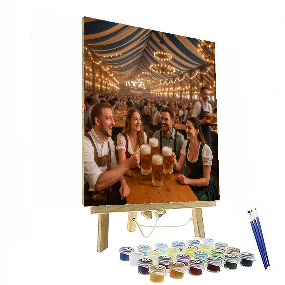 Oktoberfest Beer Tent In Munich Theresienwiese paint by color