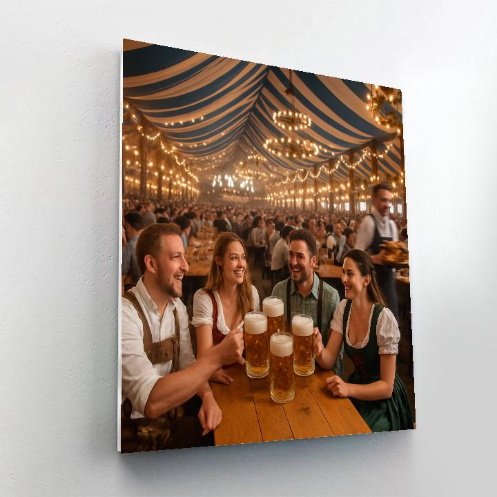 Oktoberfest Beer Tent In Munich Theresienwiese paint by color