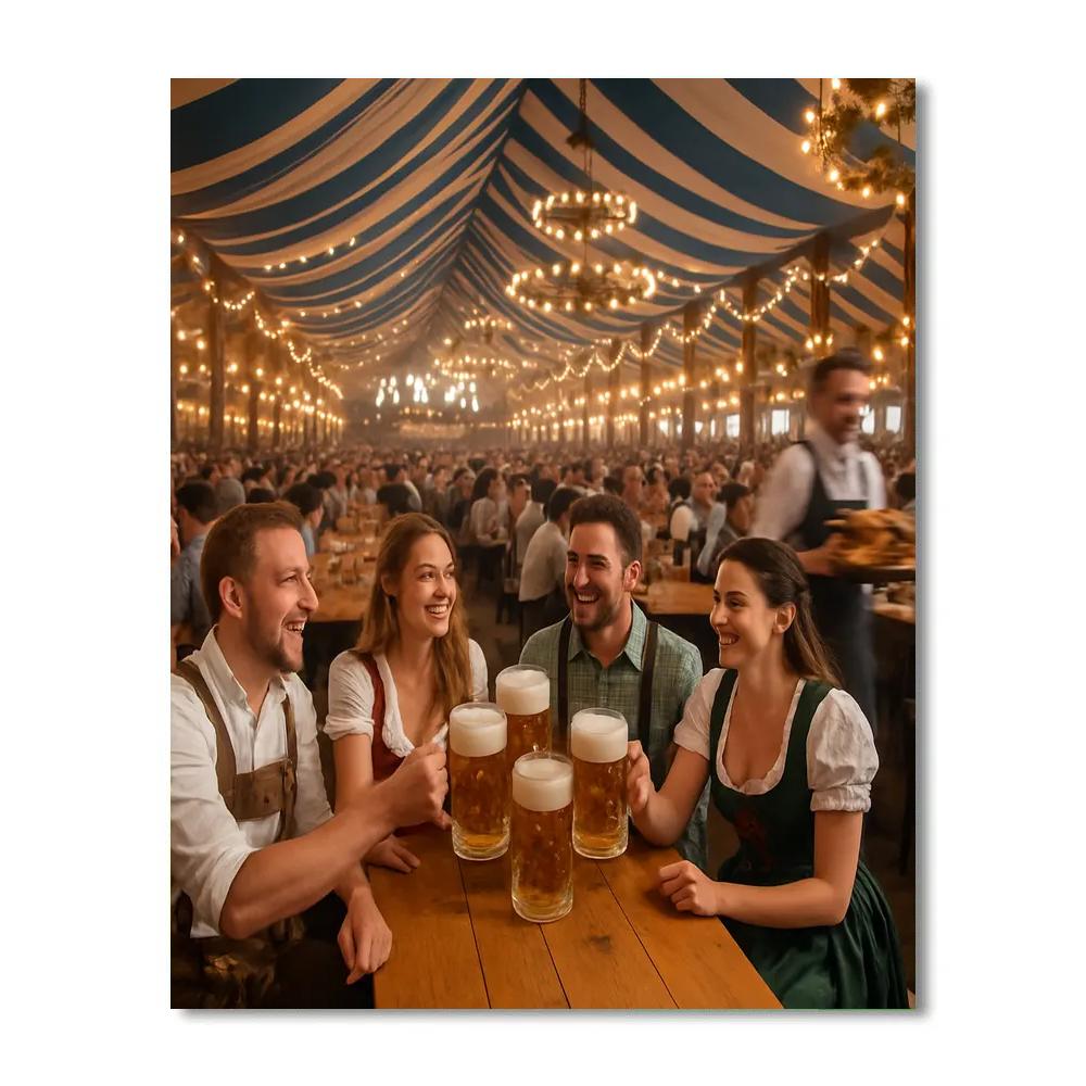 Oktoberfest Beer Tent In Munich Theresienwiese paint by color