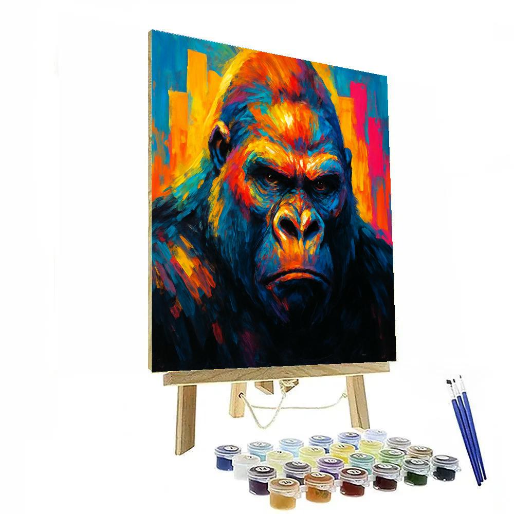 Rainbow Gorilla Urban Monarch Number painting