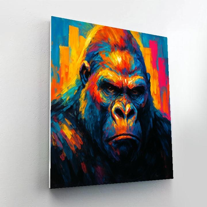 Rainbow Gorilla Urban Monarch Number painting