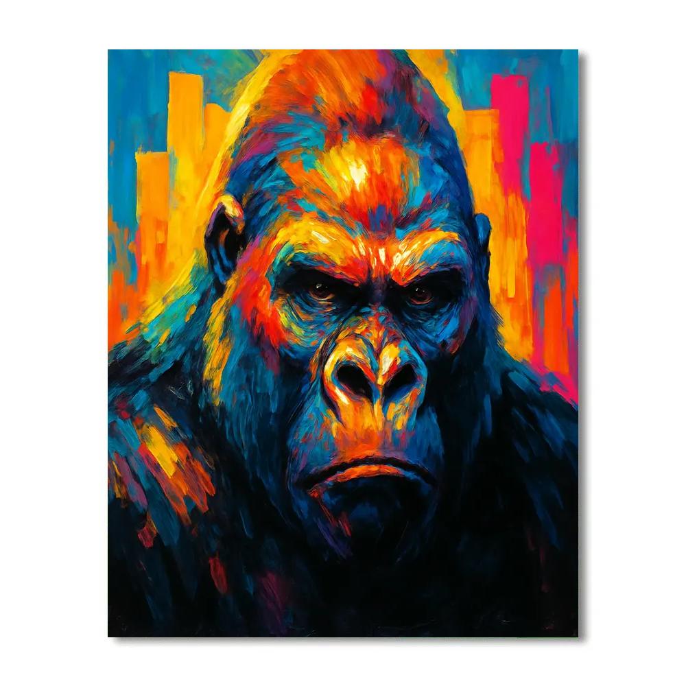 Rainbow Gorilla Urban Monarch Number painting