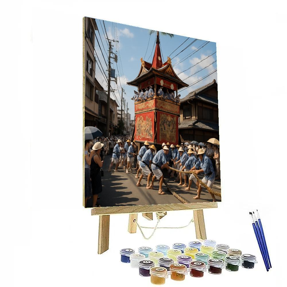 Gion Matsuri Yamaboko Float Turning Kyoto Corner Number painting