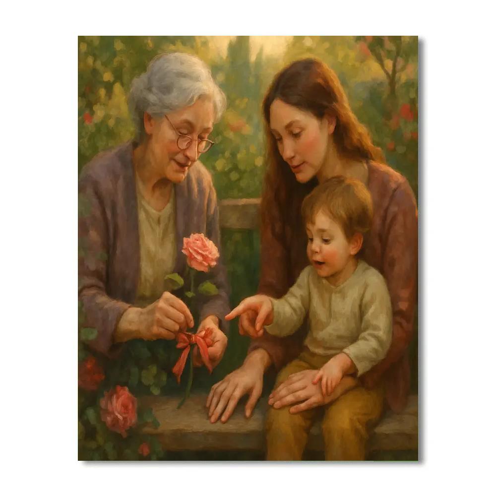 Generations On The Garden Bench Painting by numbers kit