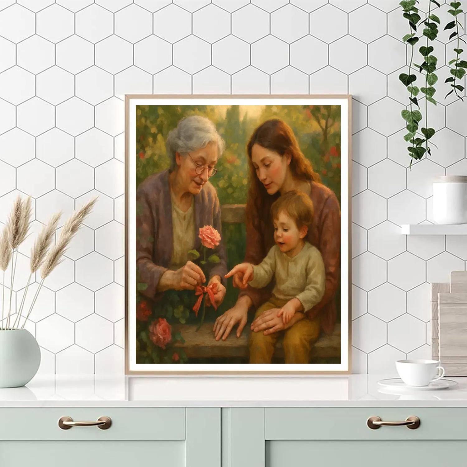 Generations On The Garden Bench Painting by numbers kit