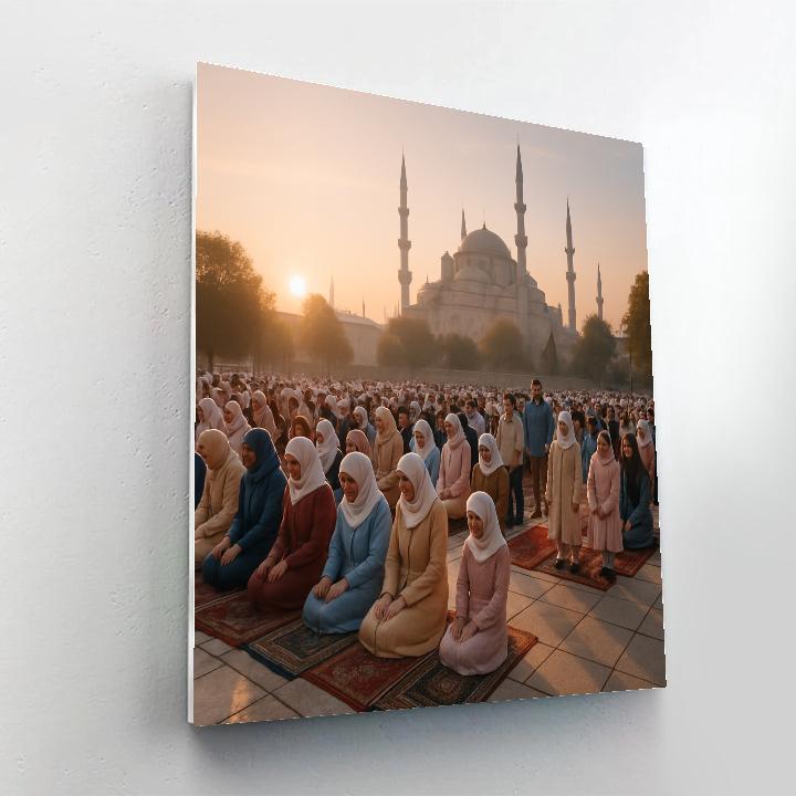 Eid Al Fitr Morning Prayer In Istanbul Square painting number kit