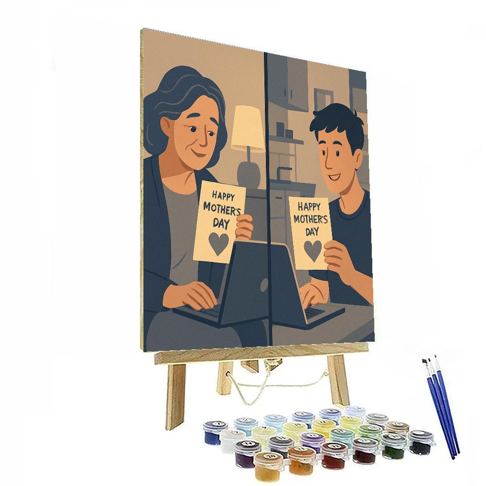 Mothers Day Video Call Across Oceans paint by number